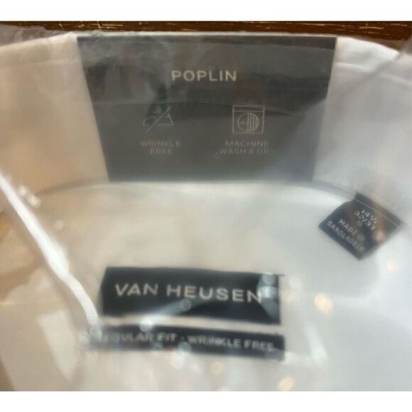 Van Heusen Men's Dress Shirt Regular Fit Poplin Solid - Picture 5 of 6